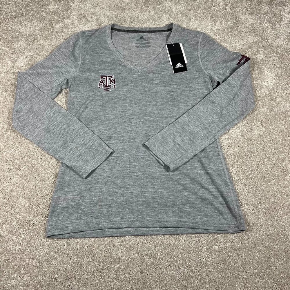 Adidas Texas A&M Aggies Womens Small Heather Gray Training Ultimate 2.0 T-Shirt